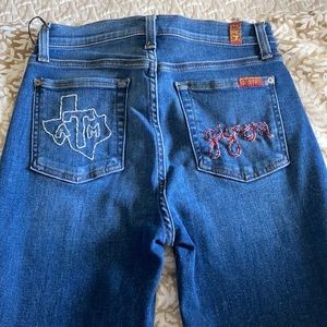 CUSTOM TEXAS A&M SEVEN FOR ALL MANKIND JEANS